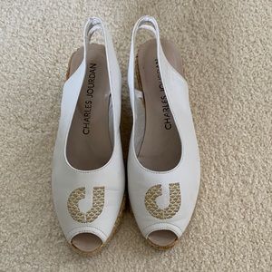 Charles Jourdan leather espadrilles